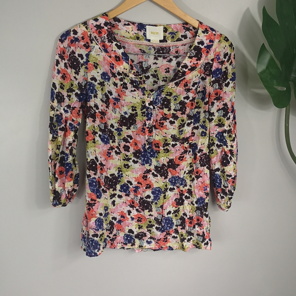 Anthropologie Maeve floral blouse